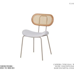 Cadeira Toscana - Rev. Nude / Base Champagne