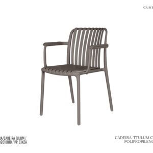 Cadeira Tulum Cinza - Polipropileno / Empilhável