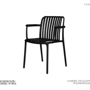 Cadeira Tulum Preta - Polipropileno / Empilhável