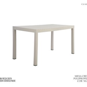 Mesa Creta Retangular - Nude / Polipropileno