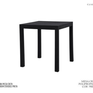 Mesa Creta Quadrada - Preta / Polipropileno