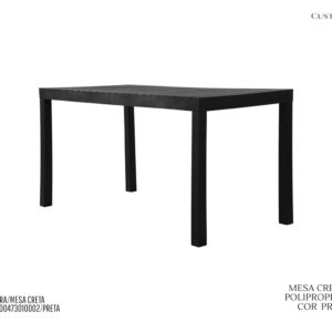 Mesa Creta Retangular - Preta / Polipropileno