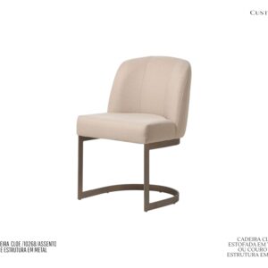 Cadeira CLOE - Rev. em Tecido ou Couro PU / Base em Metal