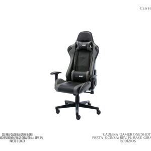 Cadeira Gamer One Shot - Rev.Couro PU (cores) / Regulável / Giratória
