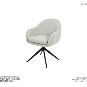 Cadeira Ivete - Rev. em Couro PU Fendi / Base Giratória