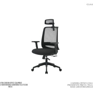Cadeira Columbus Presidente - Polipropileno / Tecido / Tela / Regulável / Base Giratória