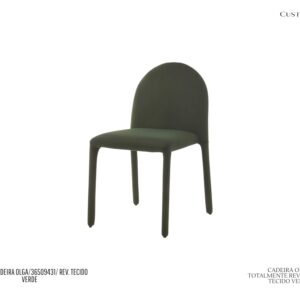 Cadeira Olga - Revestida Totalmente em Tecido Cor Verde