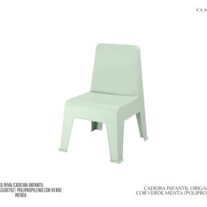 Cadeira Infantil Origami - Cor Verde Menta / Polipropileno