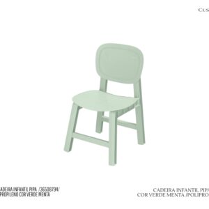 Cadeira Infantil Pipa - Cor Verde Menta / Polipropileno