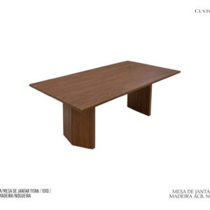 Mesa de Jantar Titan - MDF Acabamento Nogueira / Detalhes Facetados