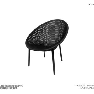 Poltrona Drops Preta - Polipropileno (Proteção UV)