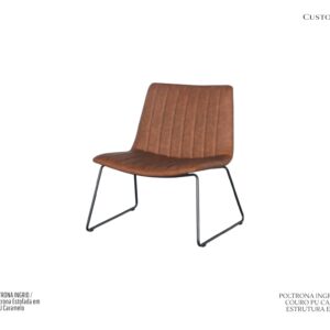 Poltrona Ingrid - Rev. Pu Caramelo / Estrutura em Metal