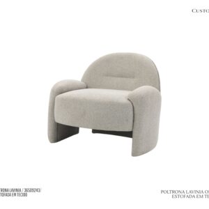 Poltrona Lavinia - Estofamento em Tecido Off White