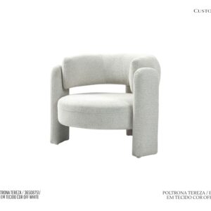 Poltrona Tereza - Estofada / Rev. Tecido Off White