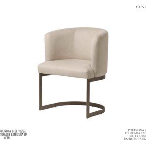 Poltrona CLOE - Rev. em Tecido ou Couro PU / Base em Metal