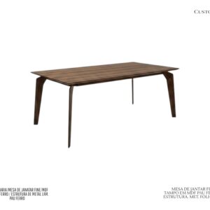 Mesa de Jantar Fine - Tampo em MDF Madeirado / Estrutura em Metal Laminado