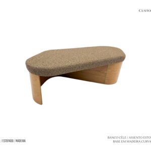 Banco Céle - Assento Estofado / Base em Multilaminado Curvo