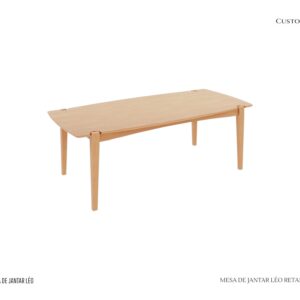 Mesa de Jantar Léo - Tampo em MDF com Moldura e Base em Madeira Maciça