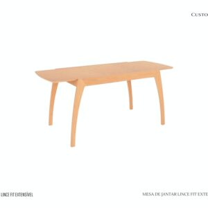 Mesa de Jantar Lince Extensível - Tampo em MDF Laminado / Estrutura em Madeira Maciça