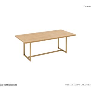 Mesa de Jantar Urban Retangular - Tampo de MDF Laminado / Base de Metal com Pintura Epoxi