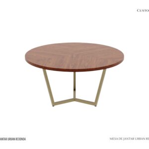 Mesa de Jantar Urban Redonda - Tampo de MDF Laminado / Base de Metal com Pintura Epoxi