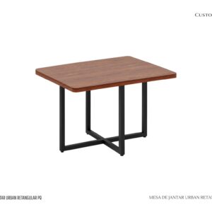 Mesa de Jantar Urban Retangular PQ / Tampo em MDF Laminado / Base de Metal com Pintura Epoxi