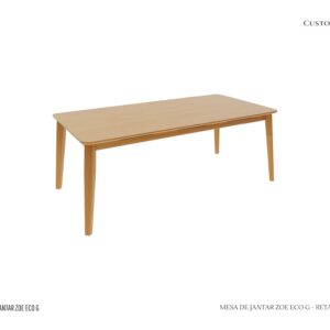 Mesa de Jantar Zoe Eco G - Tampo Laminado / Cantos Arredondados com Bordas Chanfradas