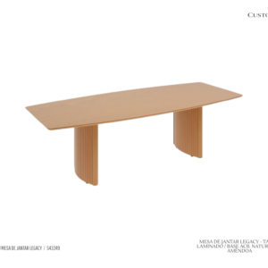 Mesa de Jantar Legacy - Tampo laminado com borda chanfrada / Base fresada multilaminada