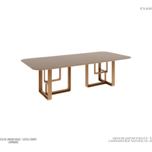 Mesa de Jantar Vogue II - Tampo em MDF com Bordas Chanfradas / Base em Madeira Maciça