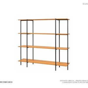Estante Grécia - Estrutura em Metal / Prateleiras em MDF Laminado