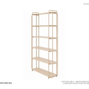 Estante Orla - Estrutura em Metal / Prateleiras em MDF Laminado