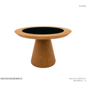 Mesa de Carteado Domo - Madeira / Tampo Reversível / Gavetas com Porta-Copos