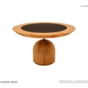 Mesa de Carteado Sucra - Madeira / Tampo Reversível / Gavetas com Porta-Copos